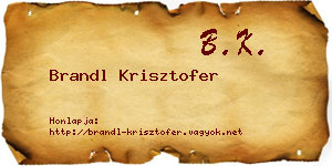 Brandl Krisztofer névjegykártya
